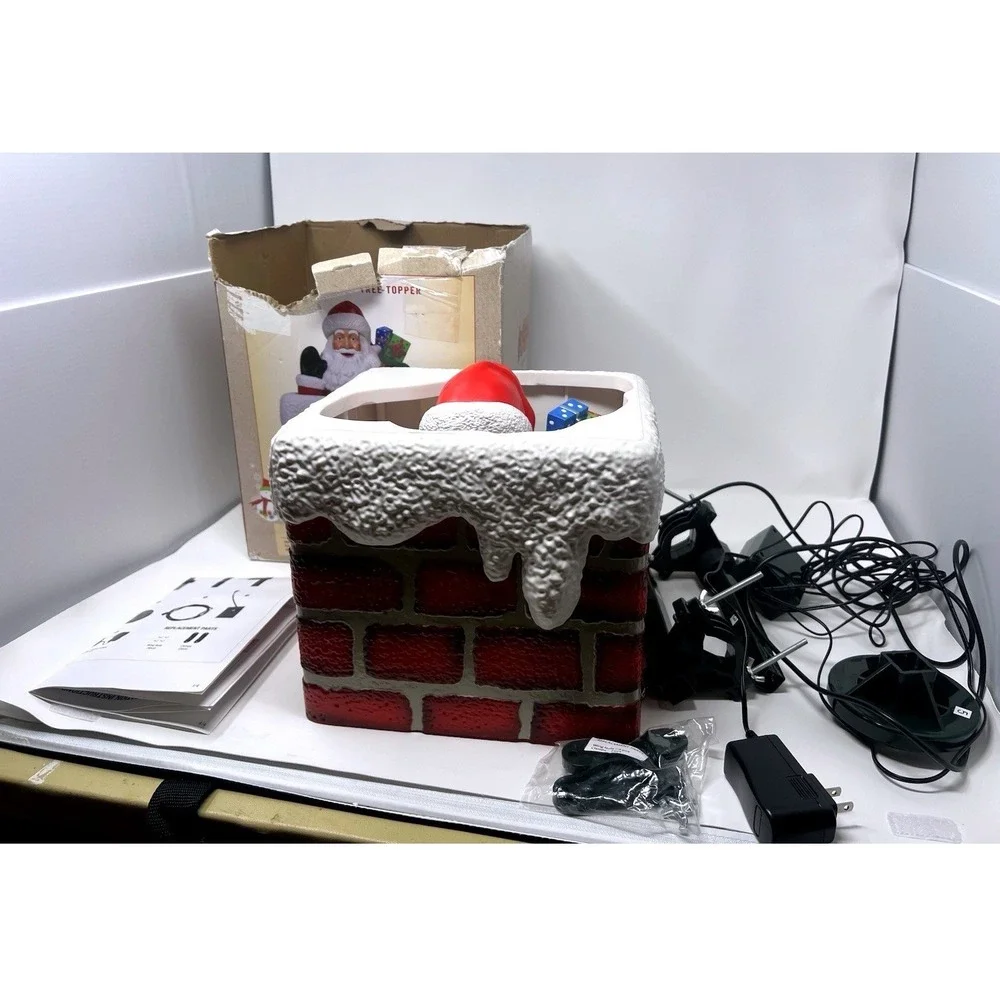 Cracker Barrel Christmas Holiday Santa Claus Chimney Tree‎ Topper New Open Box